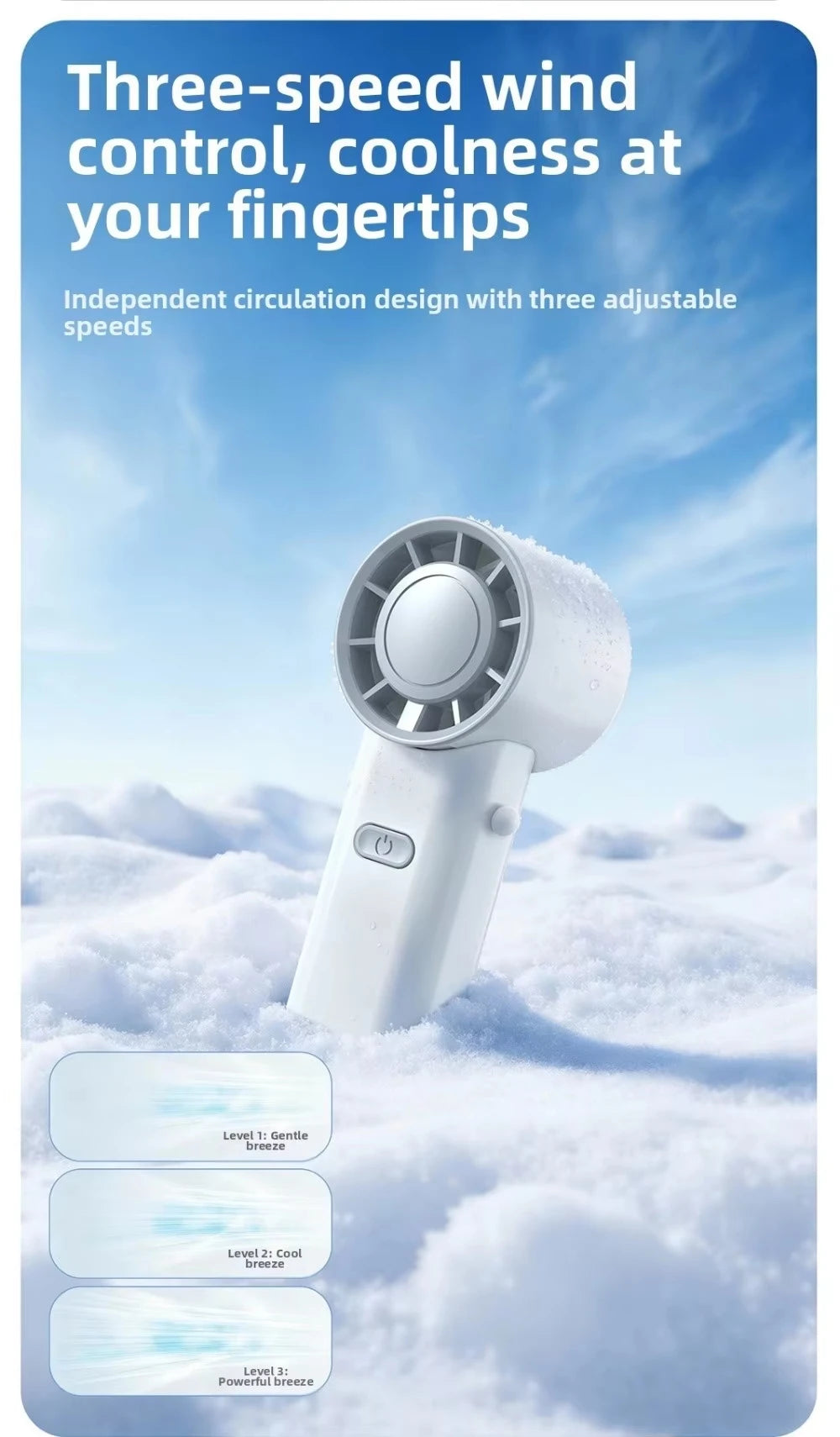 Mini Portable Neck Fan Foldable USB Rechargeable Handheld Fan Hands-Free Cooling for Travel Outdoor Summer