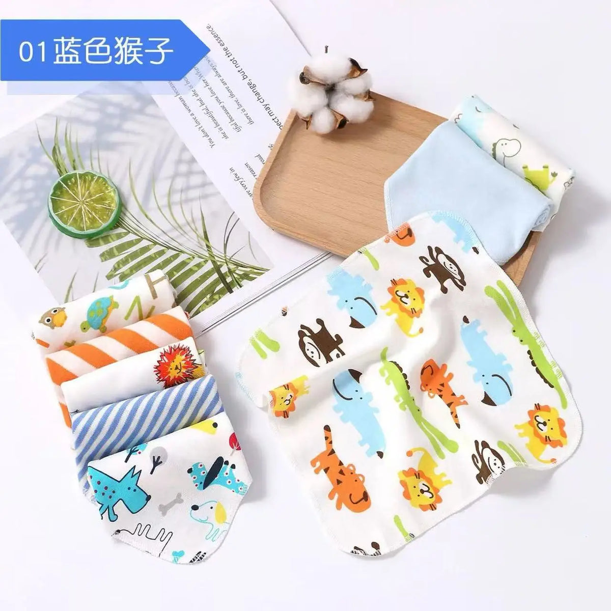 8-Piece Newborn Baby Cotton Washcloth and Towel Set