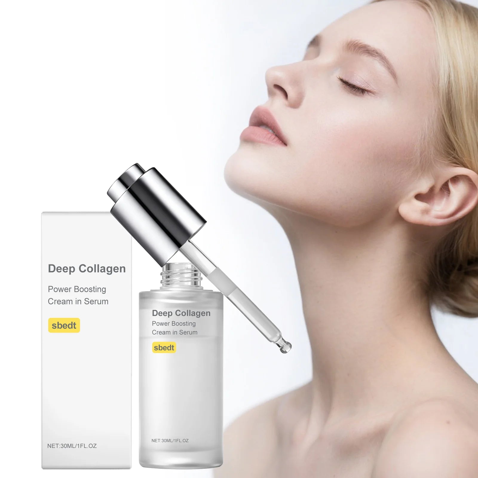 Deep Collagen Serum Moisturizing Brightening Skin Tone Improve Fine Line Enhance Elasticity Tightening Hydration Korean Skincare