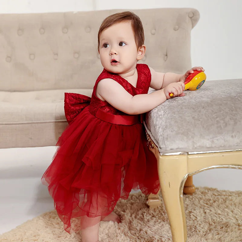 Baby Appliques Formal Princess Dresses for Girl Rainbow Tulle Birthday Party Dress Infant Girl Dress Baby Clothes 3-24M