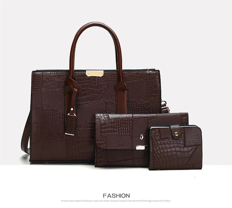 Trendy Lizard Pattern Mother-Daughter Handbag Summer 2025 Vintage Style Women's Tote Shoulder Bag Crossbody Bag Large Size