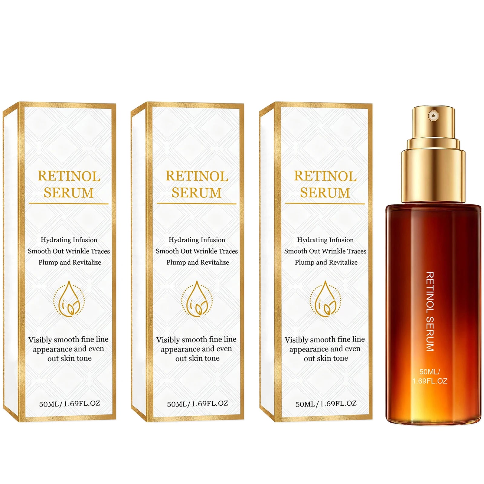 Retinol Facial Serum Moisturizing Soothing Skin Shrink Pore Reduce Fine Line Fade Dark Spot Brightening Lightweight Face Essence