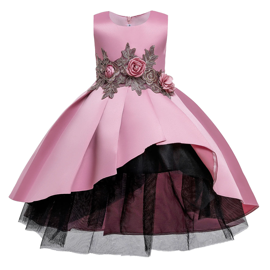 Kids Floral Princess Dress For Girls Golden Star Baby Girl Birthday Wedding Party Summer Gown Easter Children Clothes 2-10 Years
