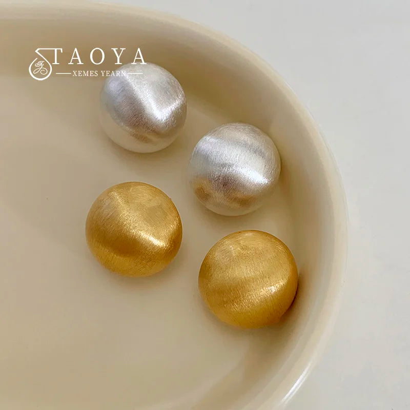 Luxurious Design Brushed Frosted Metal Semicircle Earrings 2025 New Jewelry For Women'S Christmas Fashion Accessories