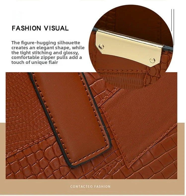 Trendy Lizard Pattern Mother-Daughter Handbag Summer 2025 Vintage Style Women's Tote Shoulder Bag Crossbody Bag Large Size