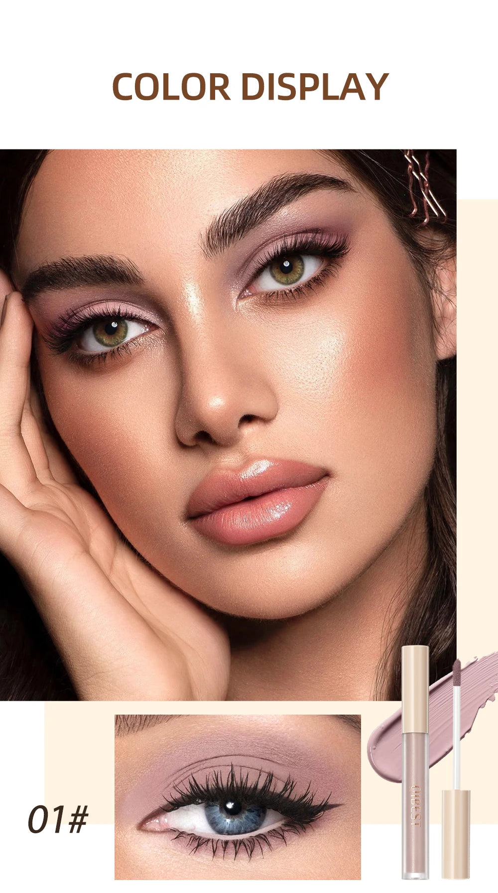 QIBEST 8 Colors Matte Liquid Eyeshadow Set Waterproof Long Lasting Eye Shadow Nude Brown Eye Pigment Makeup For Women Contouring