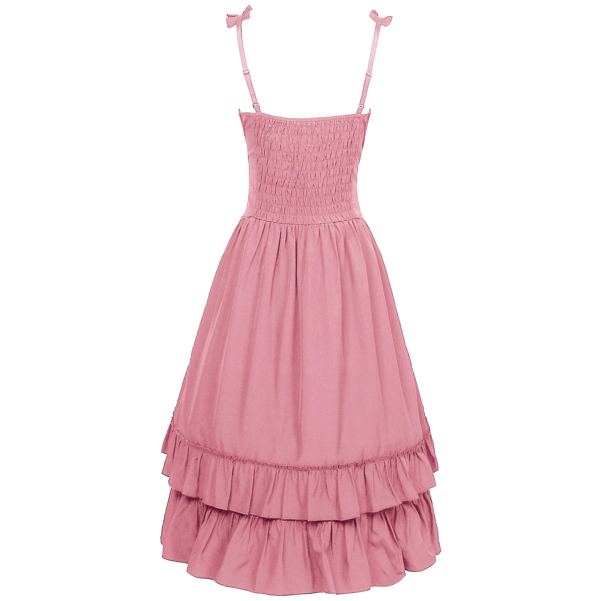 2026 Vintage Victorian Ruffle Midi Dress,High Waist A Line Women Sling Dress,Medieval Cosplay Party Dress for Women Summer Beach