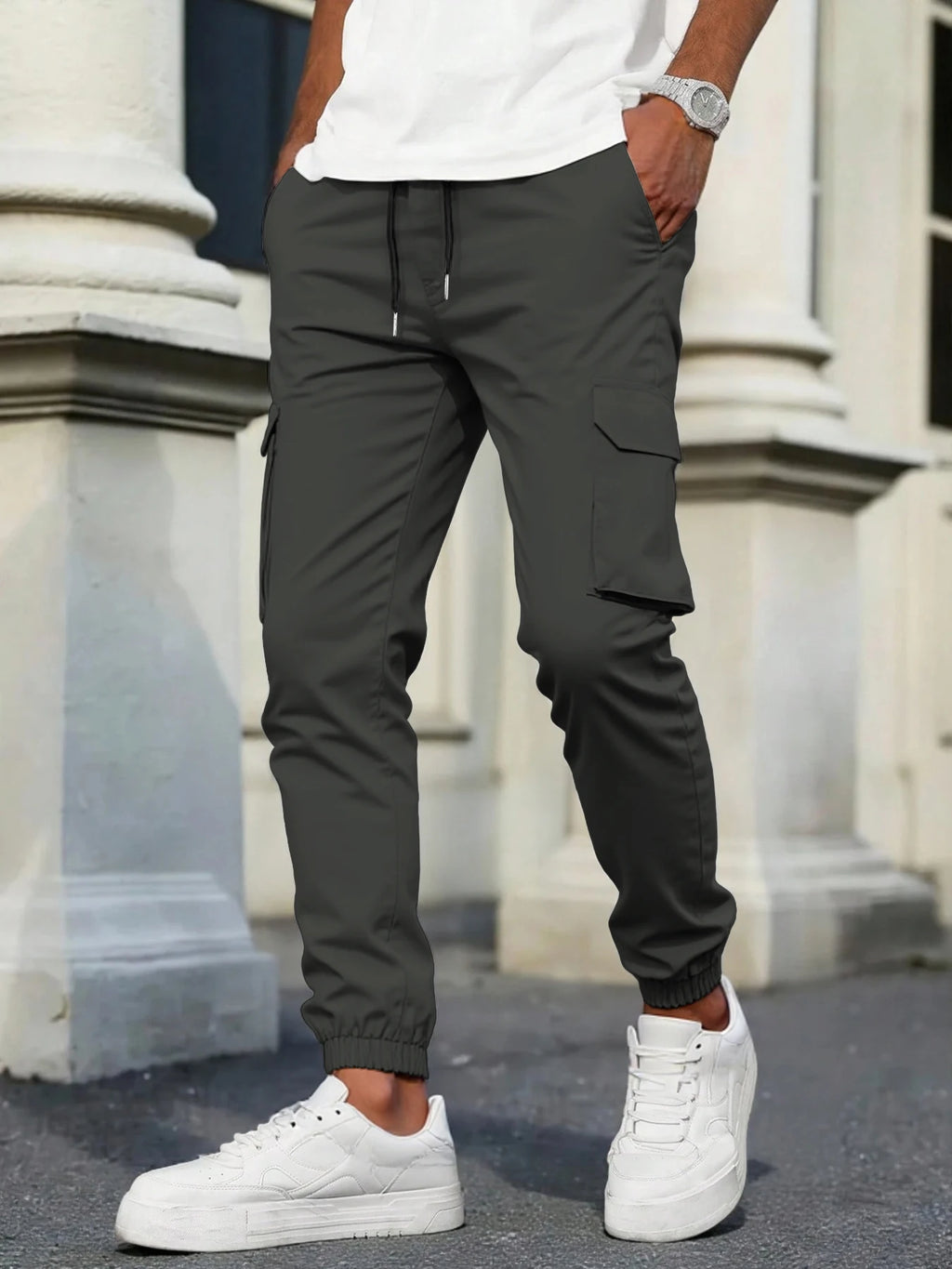 Men's High-Street Loose Straight Leg Workwear Trousers Sporty Casual Jacket Pants Streetwear Fashion Loose Fit Utility Pants