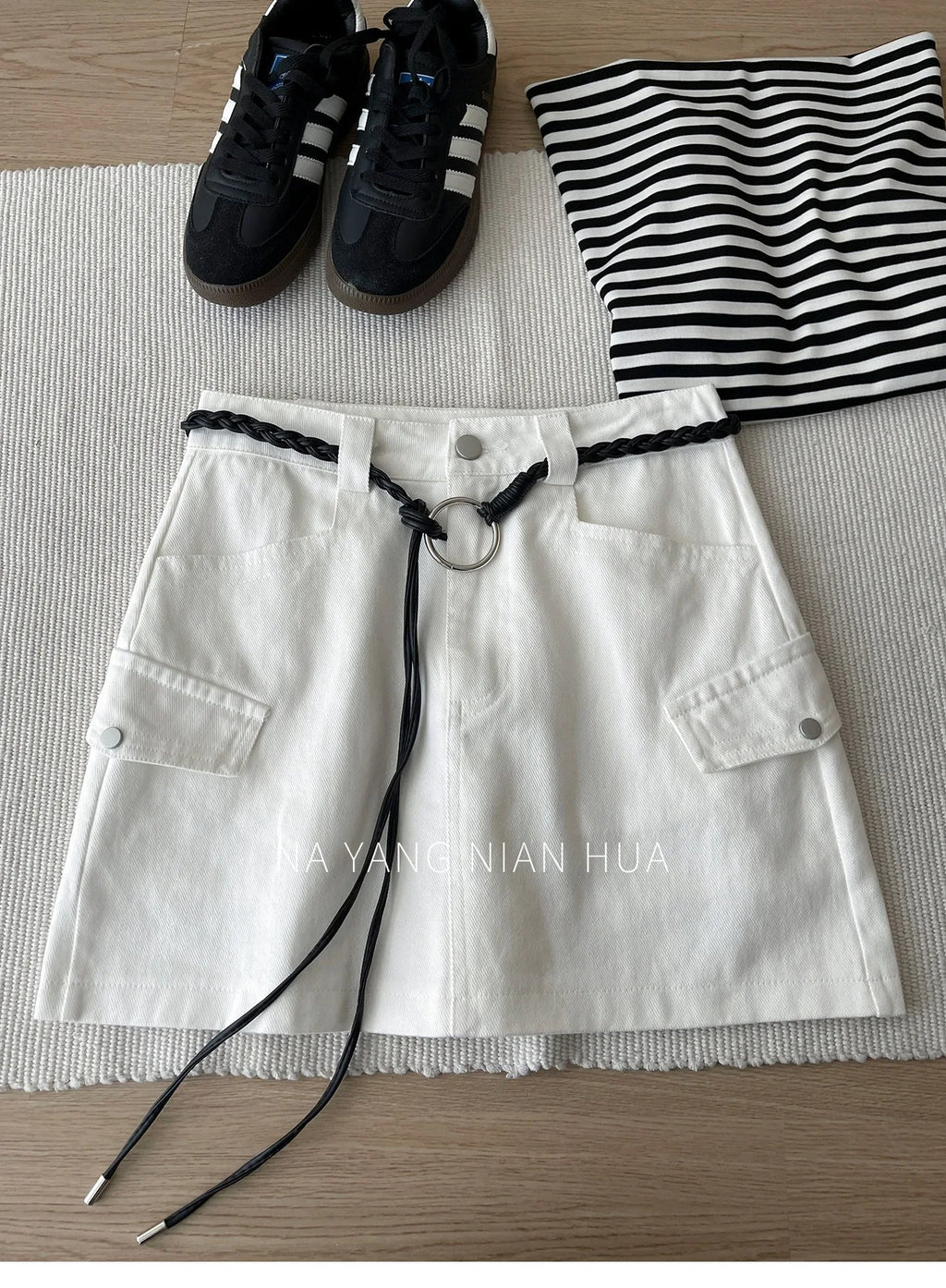 American Retro Versatile Denim Washed Cotton Workwear Mini Skirt Women Summer Korean Chic Bodycon Sexy A-Line Half-length Skirt