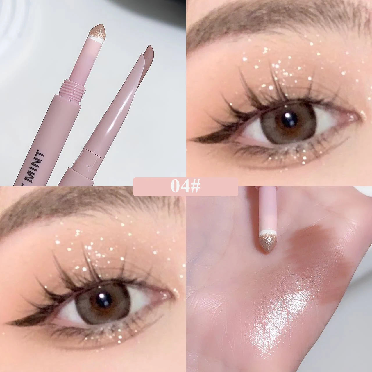 Sweetmint Meniscus Double-Ended Silkworm Eyeliner Shadow Highlight Naturally Brightening Long-Lasting Eye Makeup Two-In-One