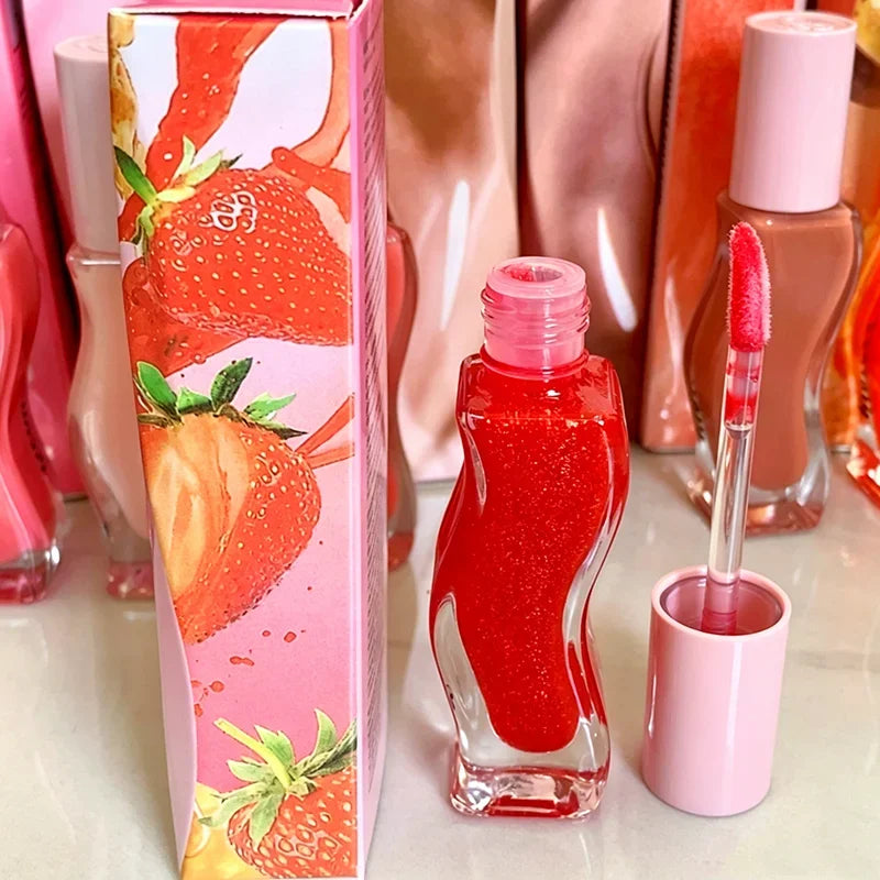 Fashion Dopamine New Summer Long-lasting Moisturizing Lip Oil Gloss Care Lips Plumping Exfoliating Watermelon Milky Mocha Gloss