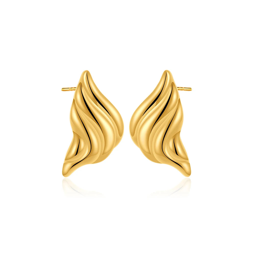 Trendy Stainless Steel Multilayer Circle Twist Knot Earrings For Women'S Texture Mixed Color Gold Plated Statement Earring Bijoux