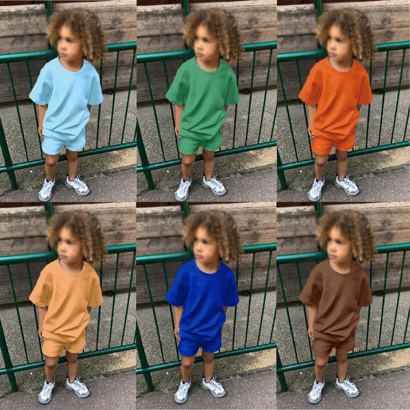 Kids Tales Unisex Children's Short Sleeve Top and Shorts Set