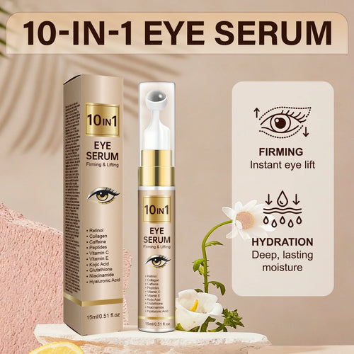 10-in-1 Roller Eye Serum 15ml - Retinol, Caffeine & Hyaluronic Acid