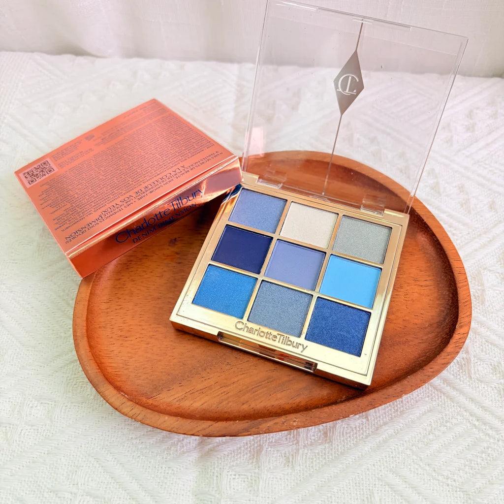Charlotte Tilbury 4Pan Velvet&9Pan Silk Shimmer Eyeshadow&Cream Blush Dewy Long Lasting Buildable Blendable Natural Glow Makeup