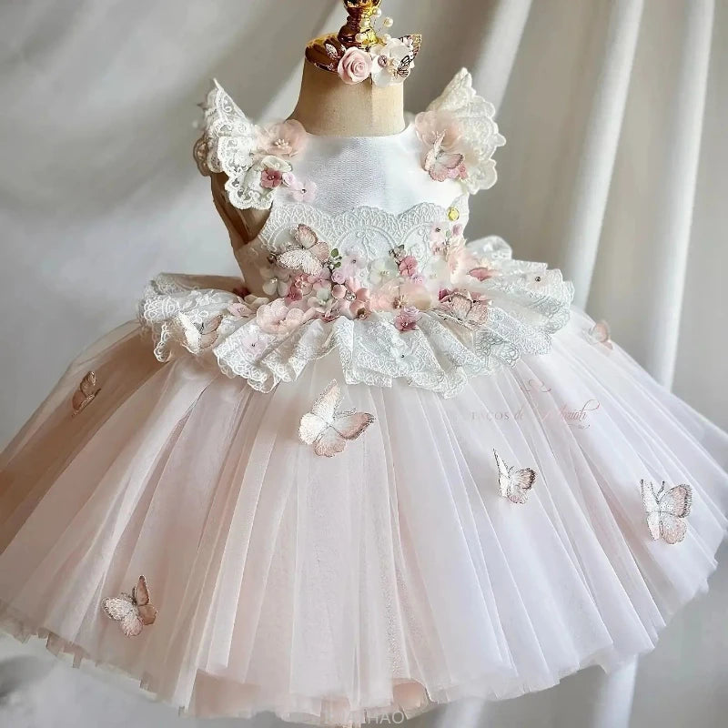 Wed Dress 2025 Girls Princess Wear Children Tutu Gown Kids Fashion Show Outfits Vestido Pageant Dresses Costumes Birthday Party