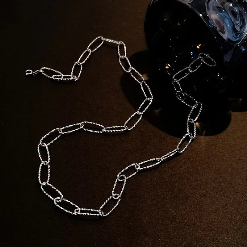 Sparkling Necklace Trendy Chain Choker for Women Fashion Brilliant Crystal Silver Plated Necklaces Accessories Jewelry Gift 2022