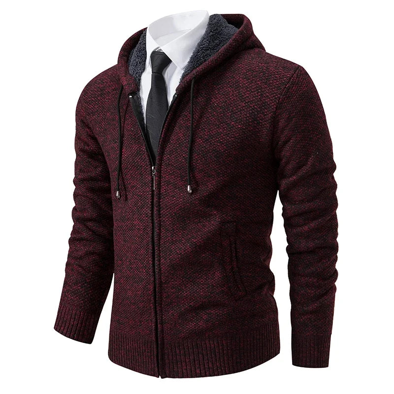 Mens Fleece Cardigan With Stand Collar Zipper Warm Autumn Winter Outerwear For Men Casual