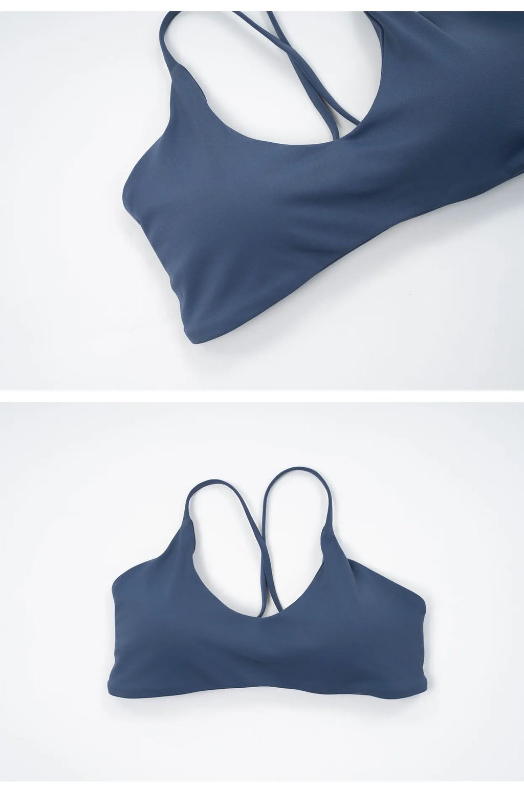 VEQKING Cross Back Women Sports Bra Low Neck Crop Tops for Yoga Detachable Pads Gym Fitness Brallets Quick Dry Soft Workout Tops