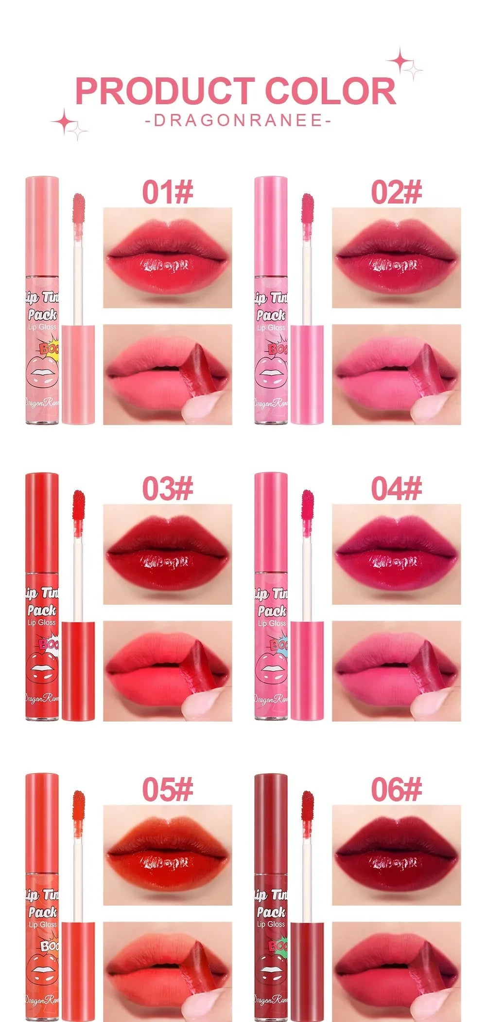 Dragon Ranee Peel-Off Lip Stain - Waterproof Matte Liquid Lip Glaze