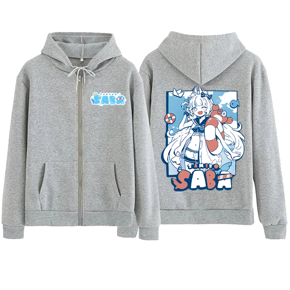 Sameko Saba Anime Hoodie - Unisex Fleece Pullover Y2K Style
