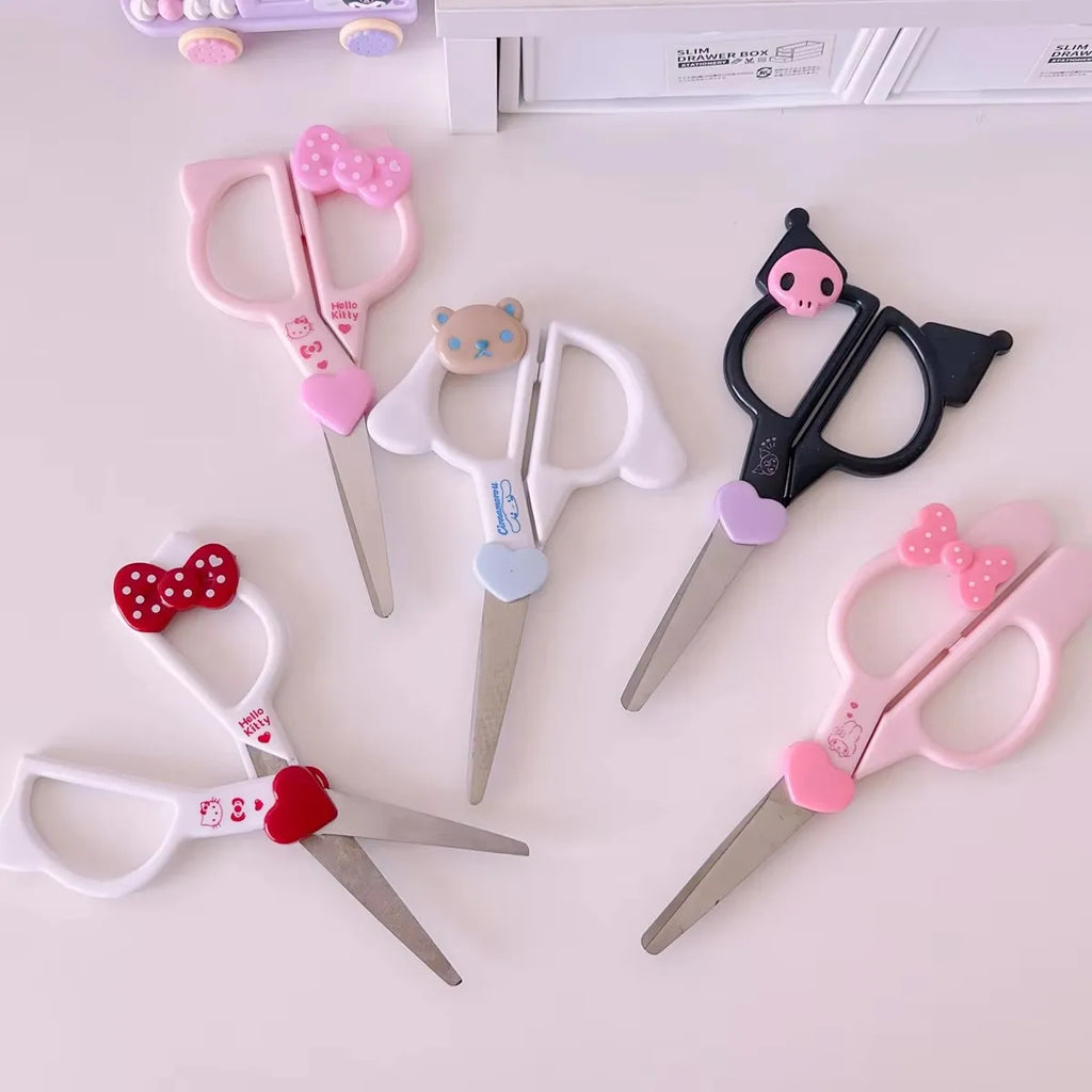 Kawaii Sanrio cartoon Peripheral Handmade Scissors, HelloKitty cartoon Creative Stationery Scissors, Suitable for Student Party