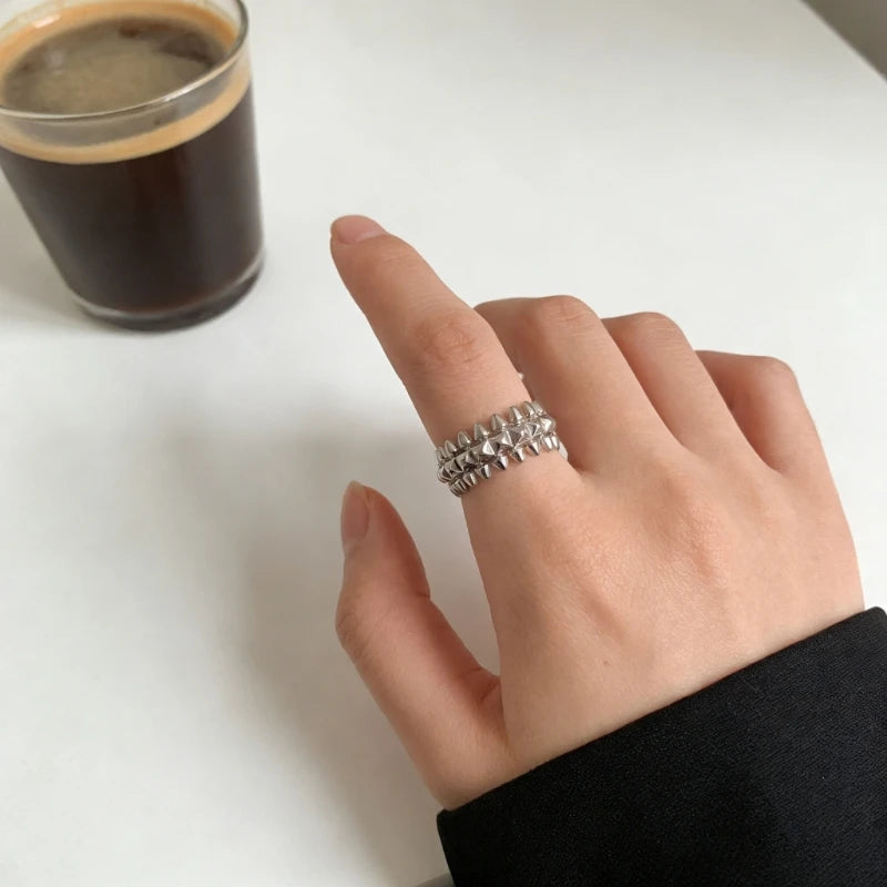 18mm Geometric Women Ring Made Of Sturdy Copper For Everyday Elegances