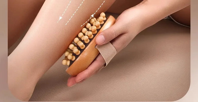 Home massage comb, beech wood meridian brush, universal for the whole body to clear meridians, abdominal and leg massage device
