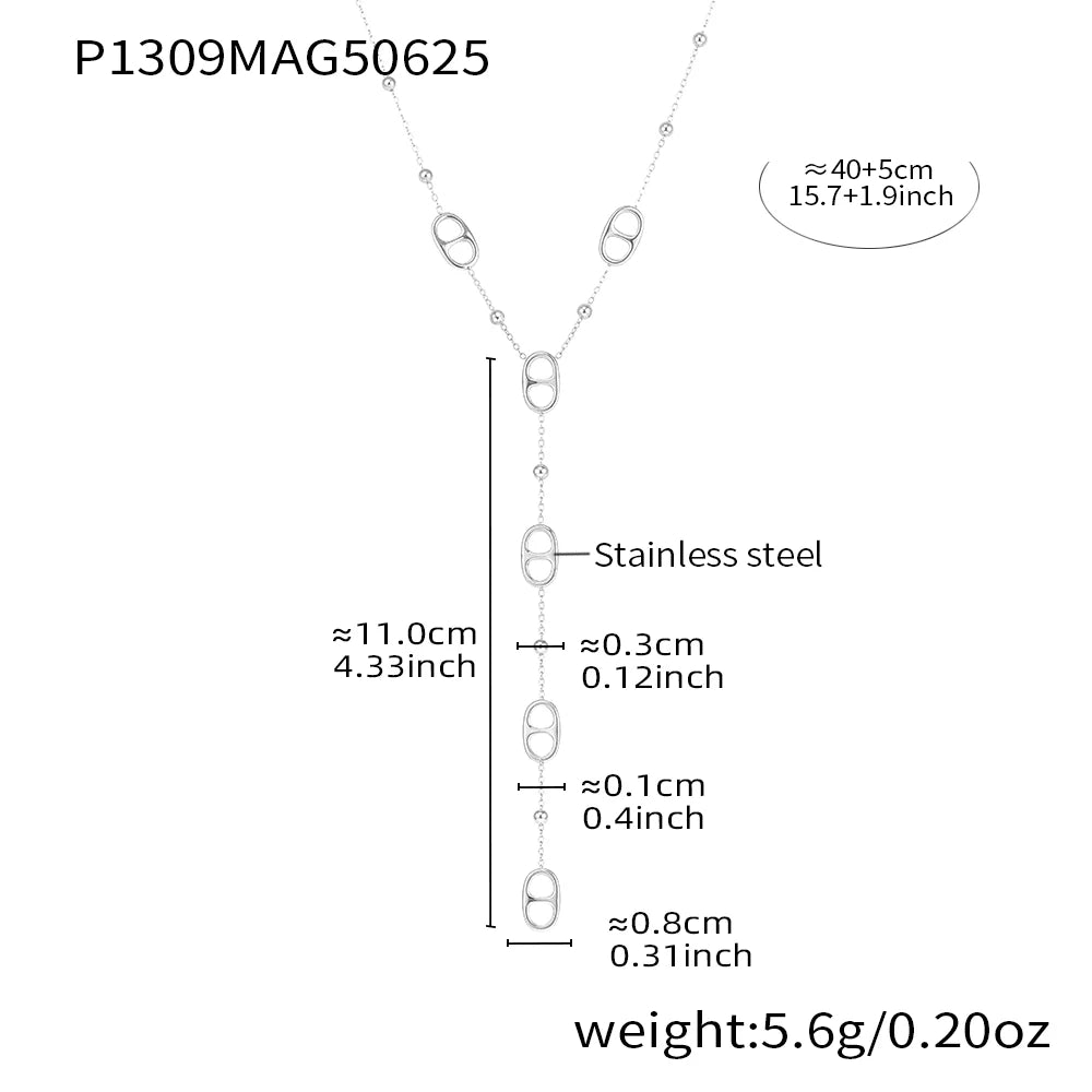 Multi Models Long Tassel Necklaces In Stainless Steel With 18K Gold Plated Waterproof Non Tarnish Chains Necklace For Women'S