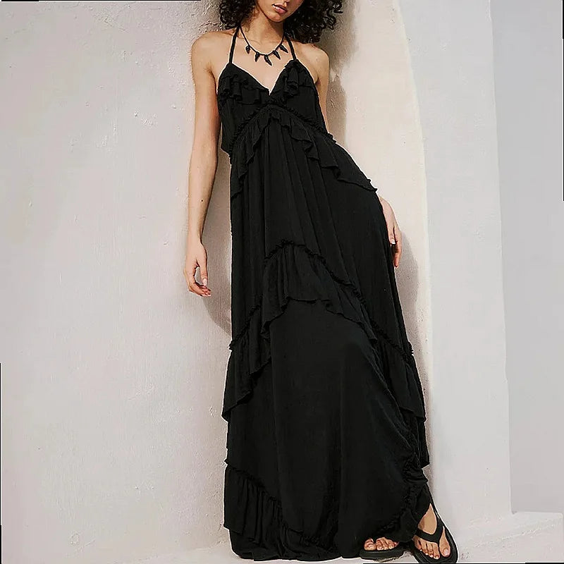 Pure Color Sleeveless Dress Summer Loose French Dresses for Women Casual Jumpsuit Overall Playsuit Matching Set