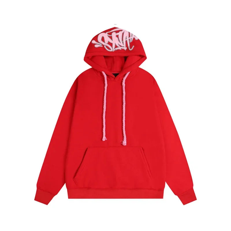 Outdoor Fashion Synaworld American Street Hip Hop Fleece Suit Men's and Women's Trend Casual Hooded Sweater Sports Pants