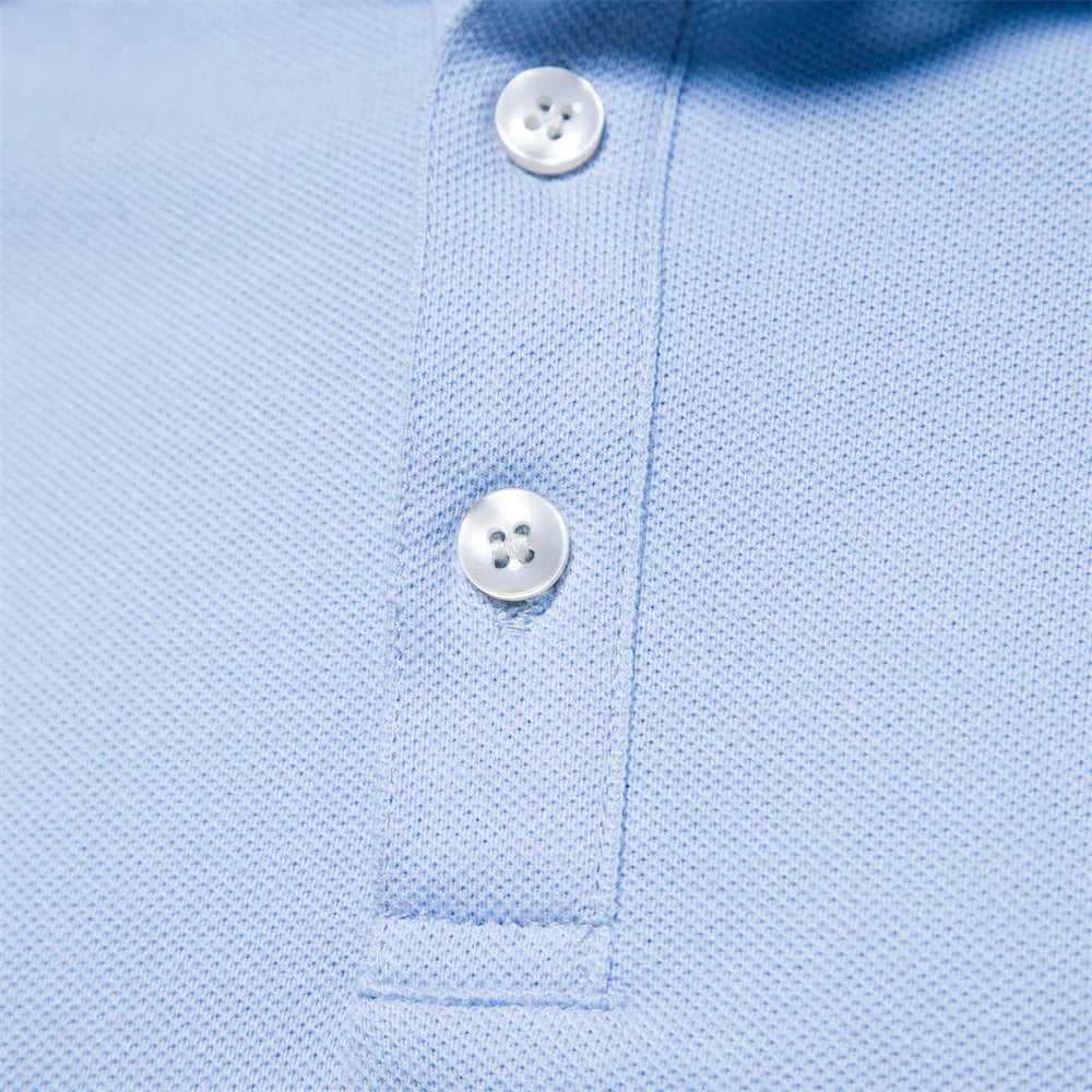 Aiopeon Premium Breathable Cotton Mens Polo Shirt Short Sleeve Solid Color For Men Casual Summer Wear