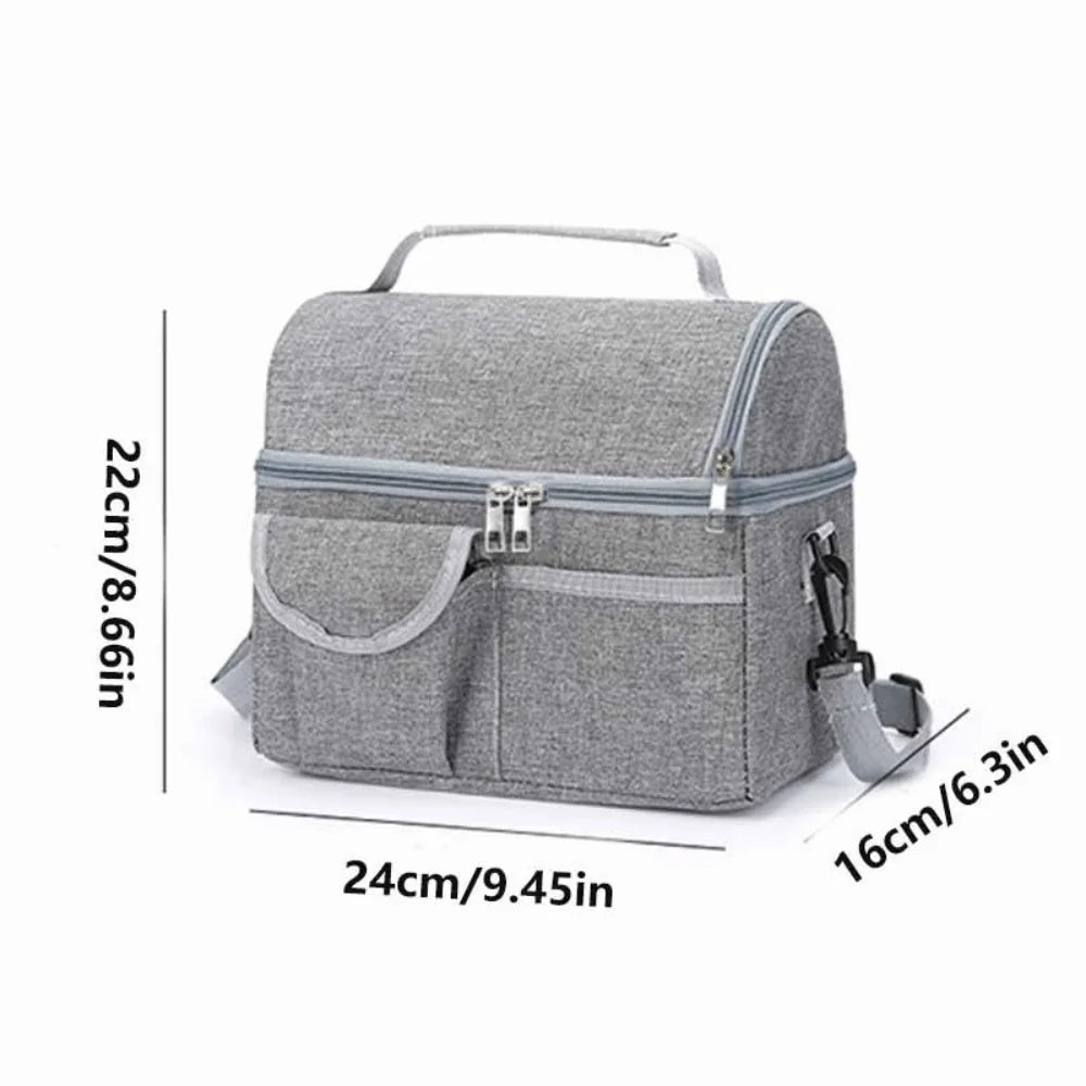 Portable Thermal Lunch Bag Waterproof Double Thickened Cooler Pack Aluminum Foil Large Capacity Insulated Food Storage Office