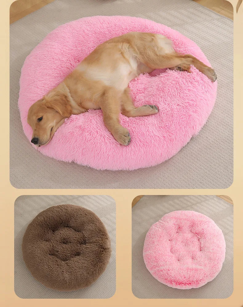 Round Pet Mat, Dog Pad, Plush, Warm for Winter, Sleeping Dog Bed, Cat Nest, Dog Nest, Pet Supplies