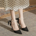 Fashionable high-heeled women's 2025 summer new pearl open-back evening dress stiletto style fairy-tale elegant single shoes