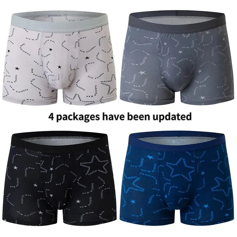 Men's Printed Swim Trunk Plus Size Comfort Waist European American Size For Big And Tall Men