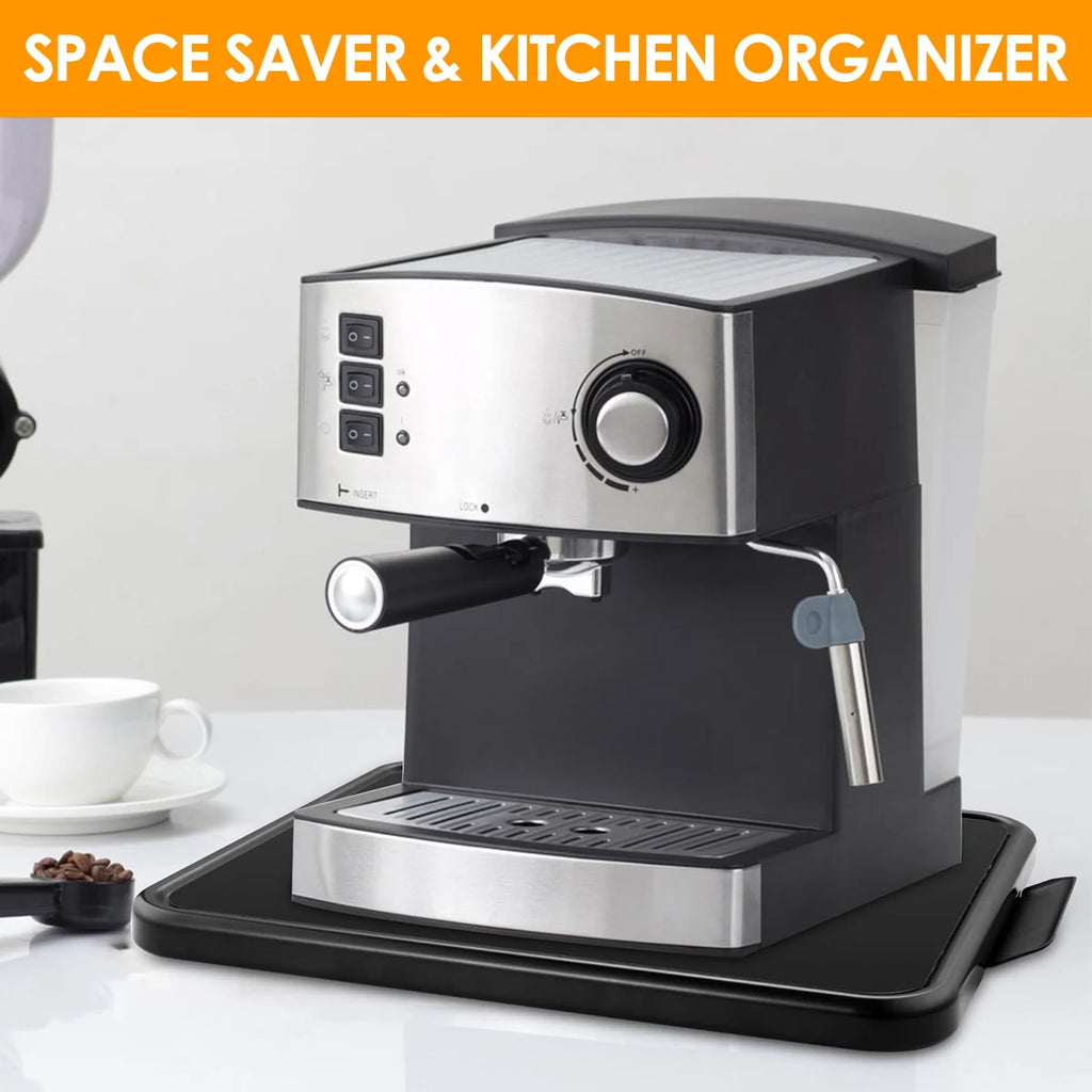 Bandeja deslizante para electrodomésticos de cocina con ruedas lisas, bandeja deslizante para electrodomésticos debajo del gabinete, bandeja rodante, deslizador móvil para encimera, bandeja de café