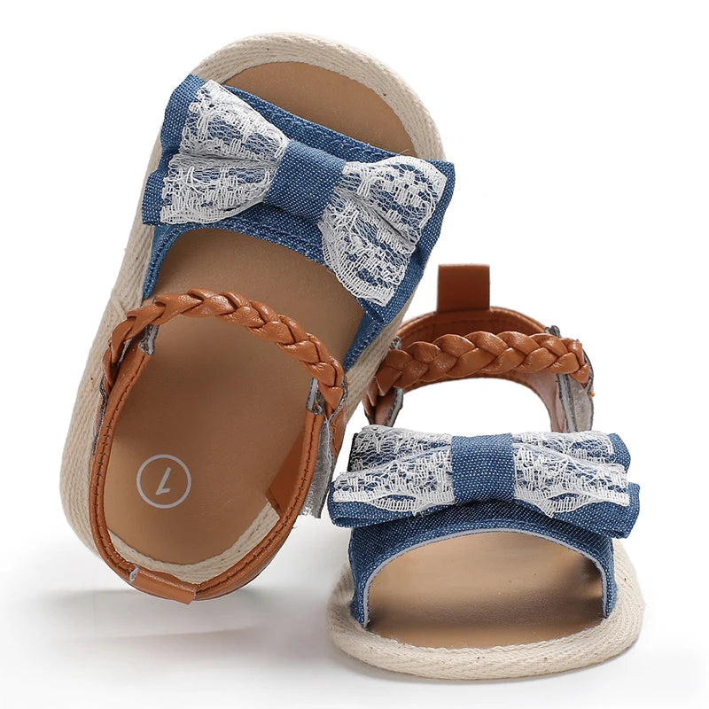 Baby Girl Summer Sandals 0-1 Year Cute Bow First Walker Soft Comfortable Newborn
