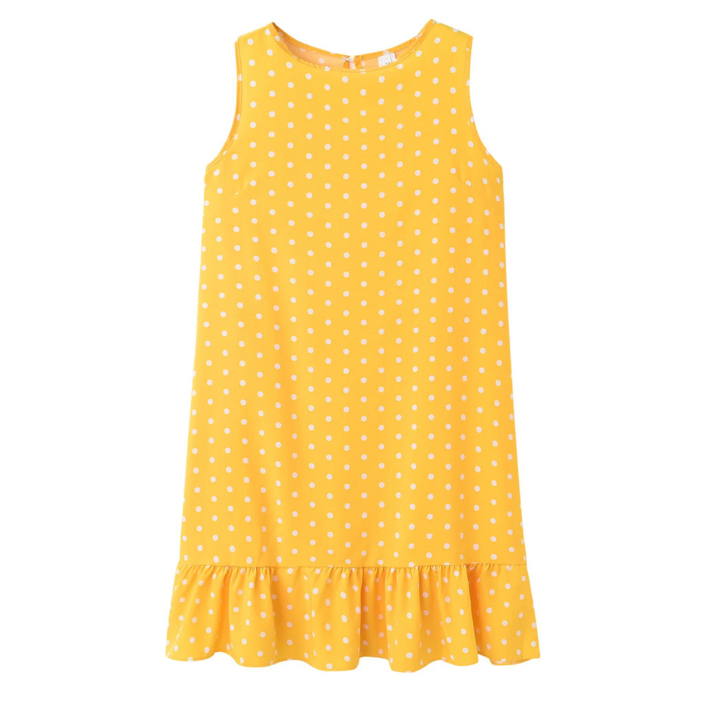 Simple And Elegant Floral Polka Dot Ruffle Dress
