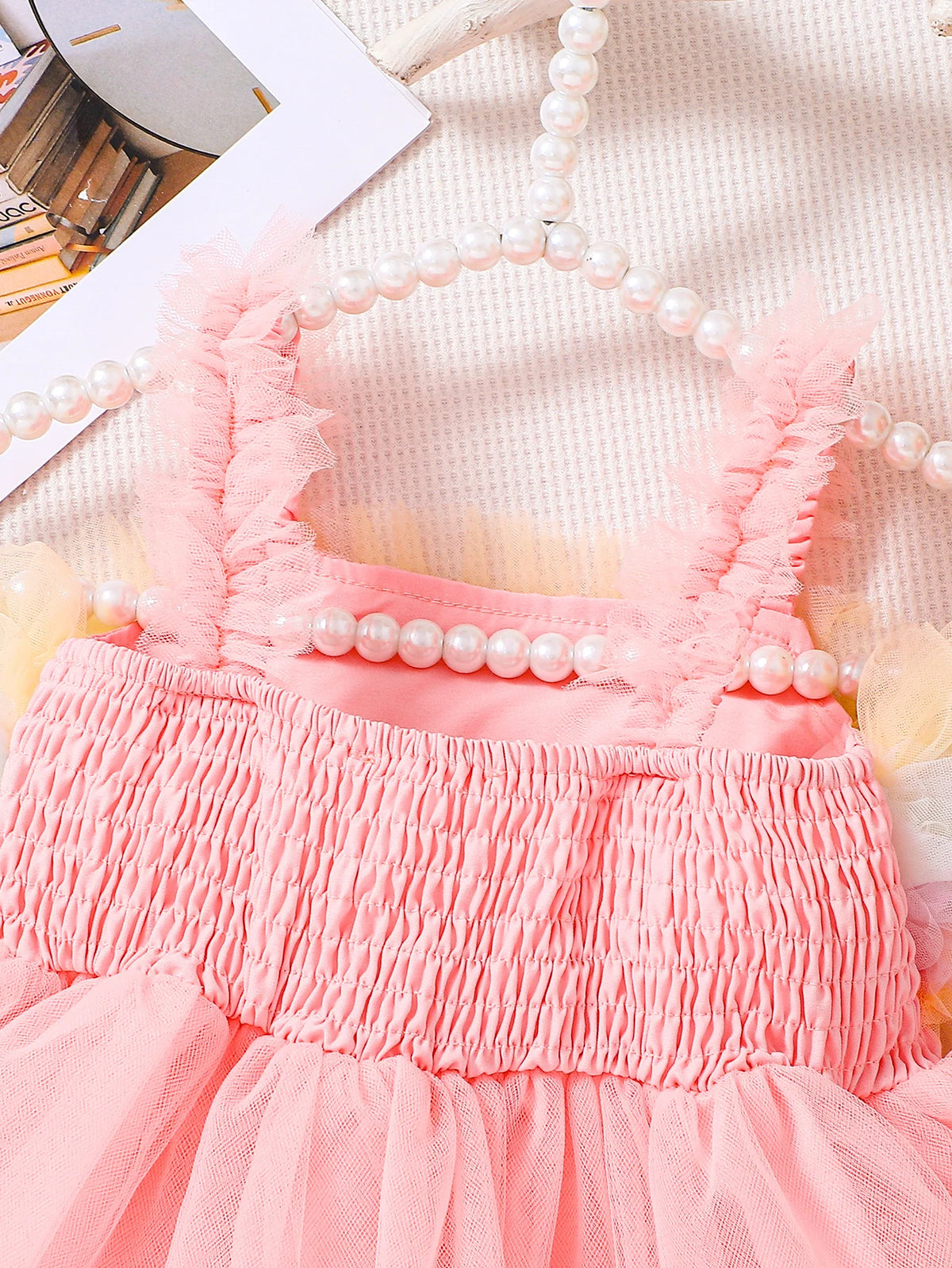 Girls Casual Summer Pink Mesh Sleeveless Dress Children's Fashion Lightweight Skirt for Girls Ages 4-12