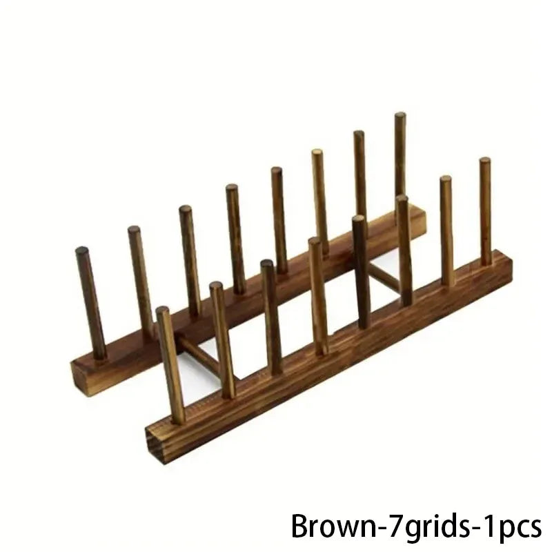 Organizador de almacenamiento de cocina, escurridor de vajilla multifuncional, estante de secado de platos de madera, accesorios de cocina