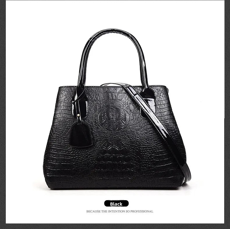 Fashionable Alligator Pattern Women's Handbag Hot Sale Of The Season New Large Versatile Single Shoulder Handbag Ladies Purse...