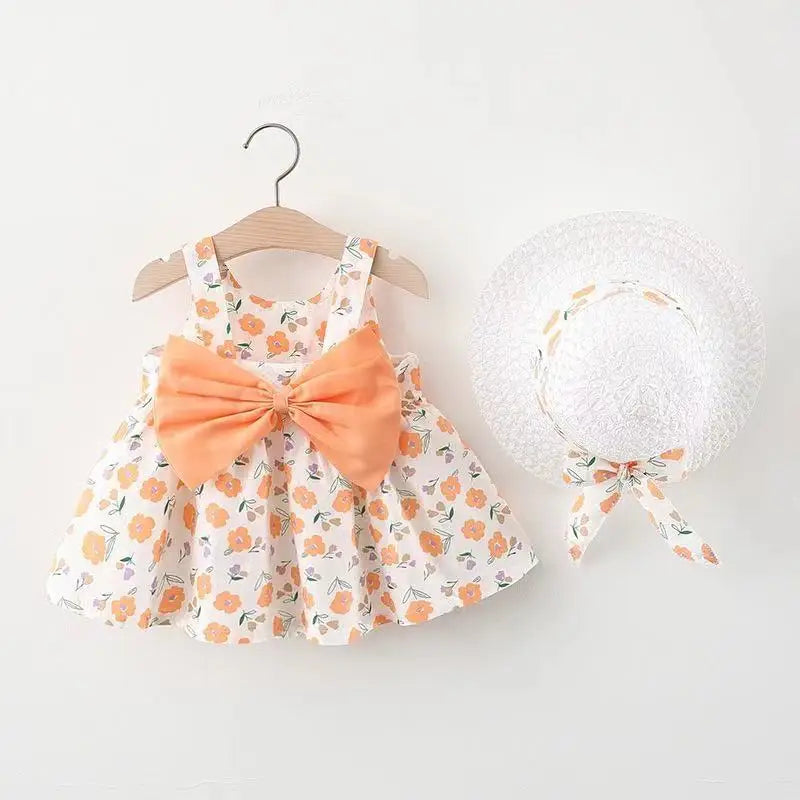 Baby Girl Floral A-Line Dress - Cotton Sleeveless Princess Dress