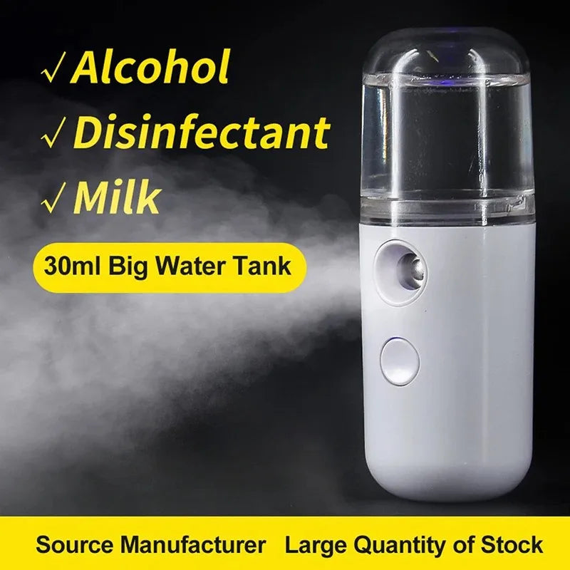 Mini Nano Spray Face Steamer Moisturizing Facial Sprayer Beauty Instrument USB Humidifier Nebulizer Beauty Skin Care Tools