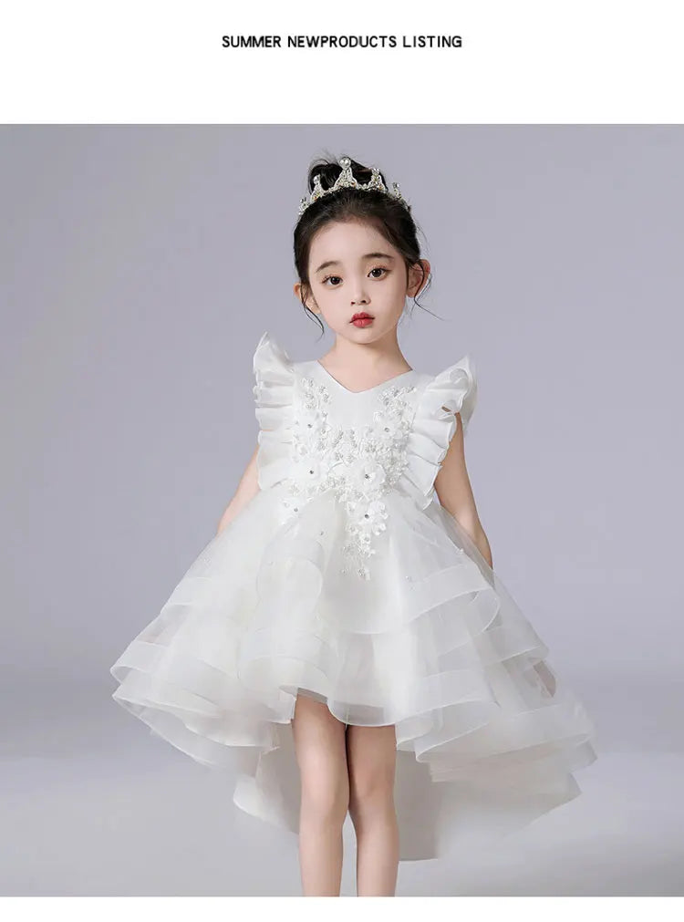 Fashion Flower Girl Dresses Sleeveless Lace Kids Clothes Girls Dress Summer Children Girls Party Dresses 4-14 Years