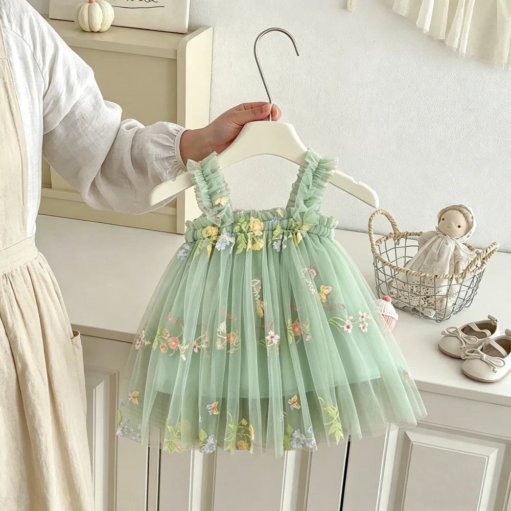 Girls' Floral Tulle Baby Dress