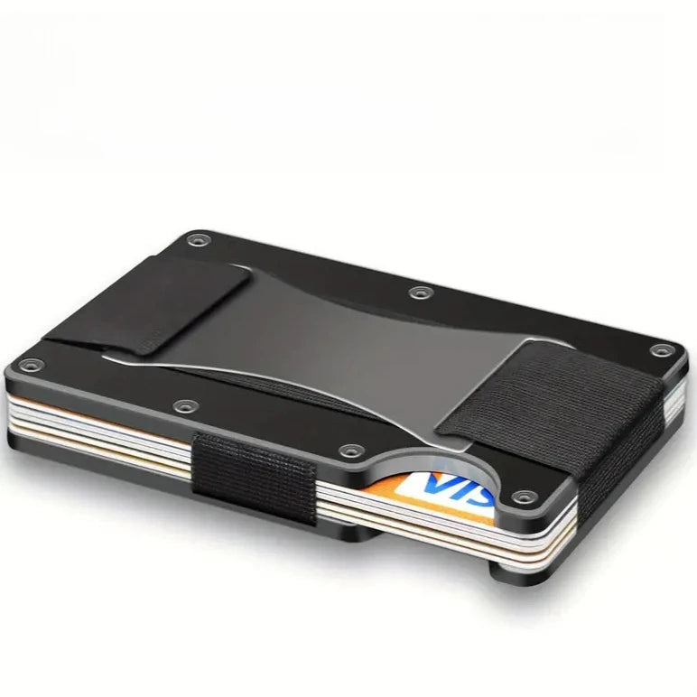 Slim RFID Protection High Quality Card Holder Men Women Aluminum Wallet Elasticity Back Pouch ID Credit Case Unisex Travel Purse