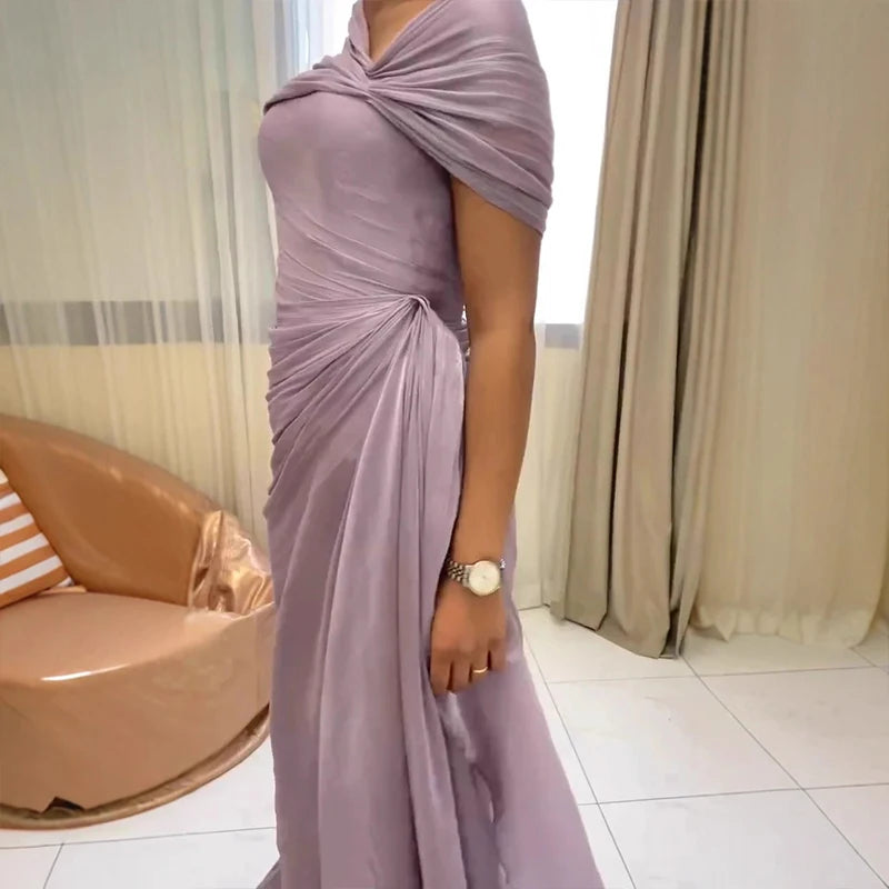 Elegant Off Shoulder Hollow Out Women Party Dress Spring Summer Sexy Backless Slim Long Dress Fashion Asymmetrical Ribbon Dress