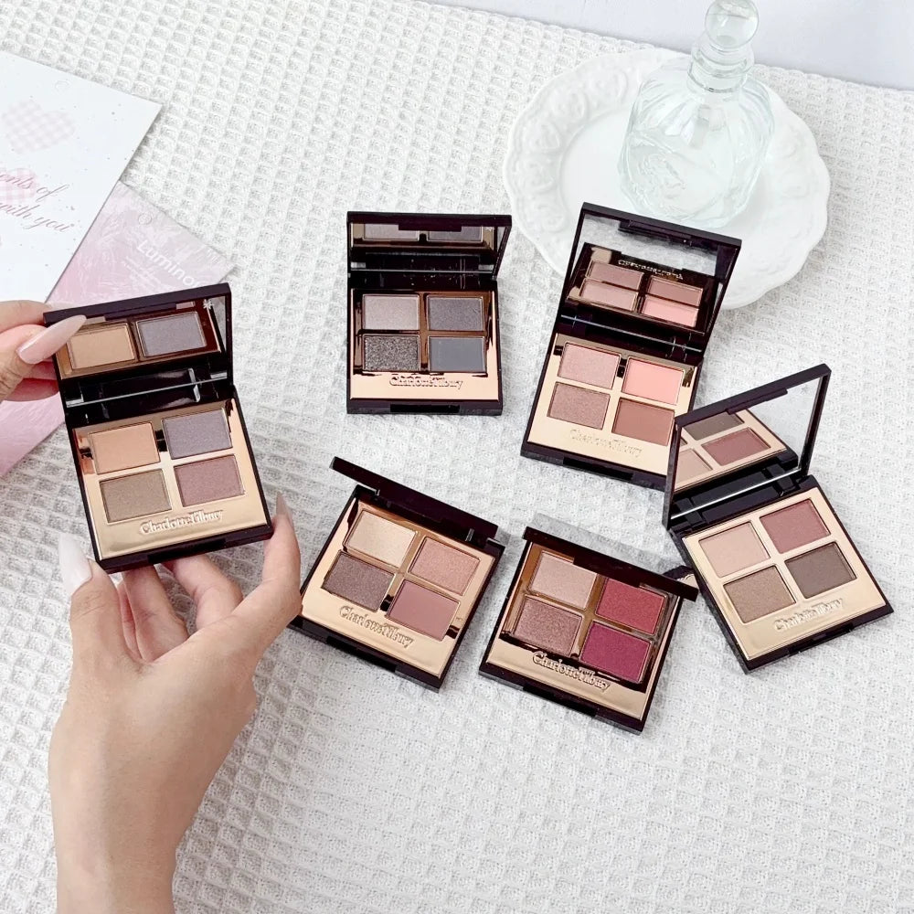 Charlotte Tilbury 4Pan Velvet&9Pan Silk Shimmer Eyeshadow&Cream Blush Dewy Long Lasting Buildable Blendable Natural Glow Makeup