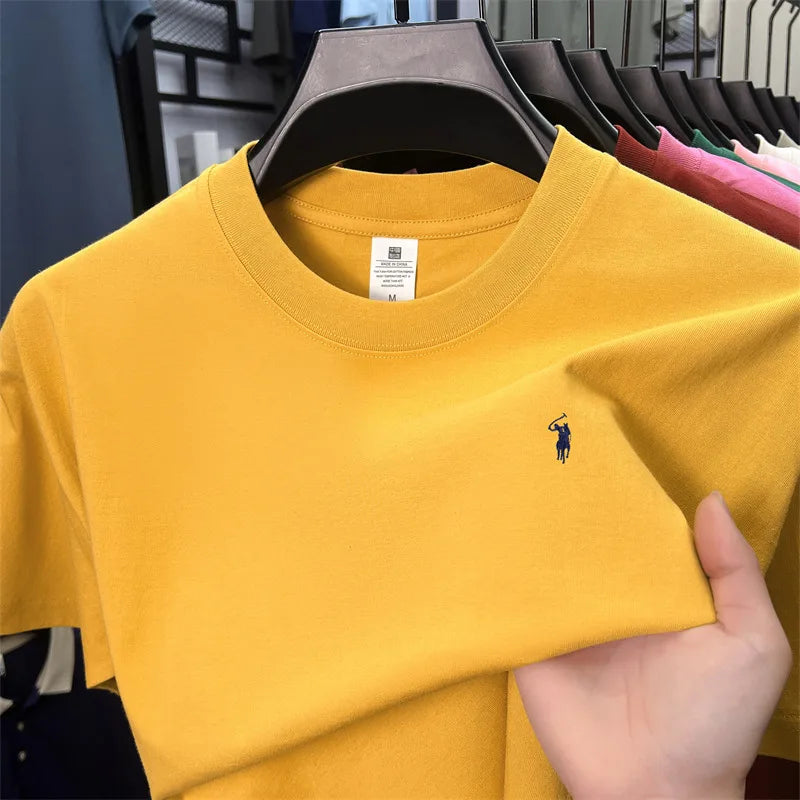 Men's 100% Cotton Short Sleeve T-Shirt - Casual Round Neck Top